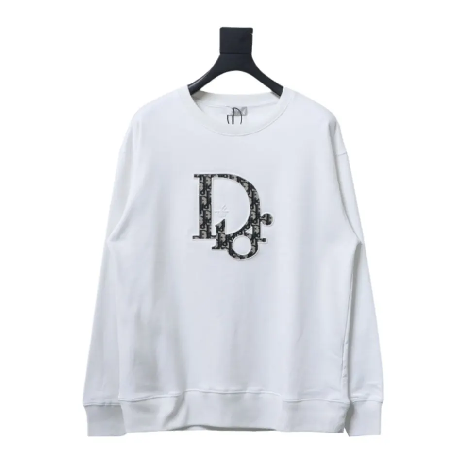 Dior Letter Logo Embroidery Sweatshirt White