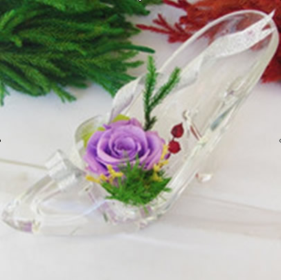 Preservation of flowers Crystal shoes
