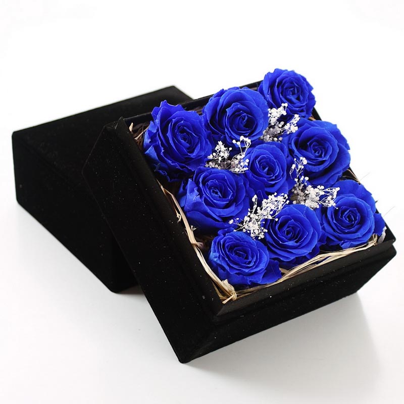 Preservation flowers-Nine Blue Roses
