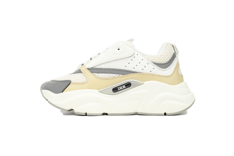 Dior White, Blue, & Black 'B22' Sneakers Cream