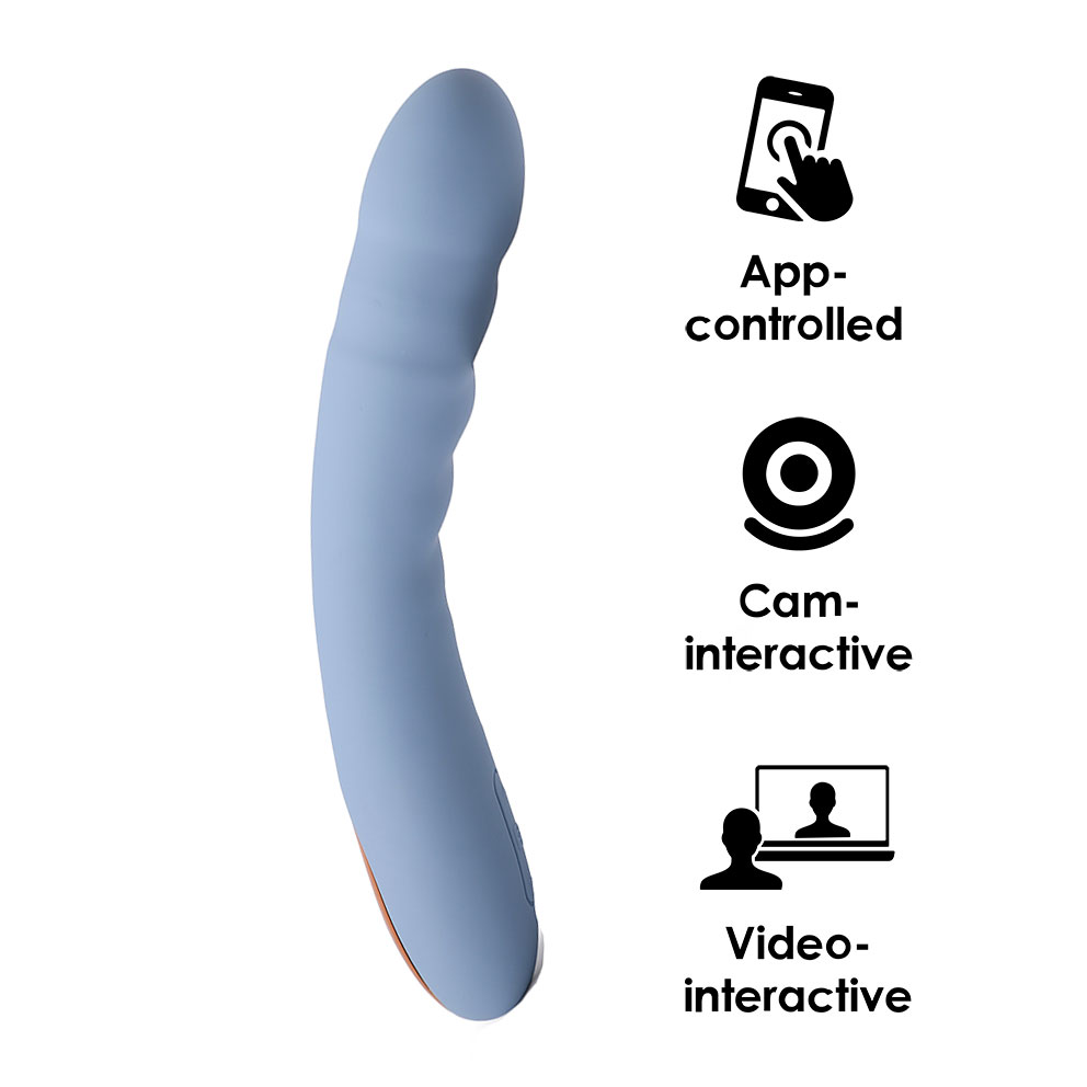 Ava Neo Interactive Thrusting Vibrator - Cornflower Blue
