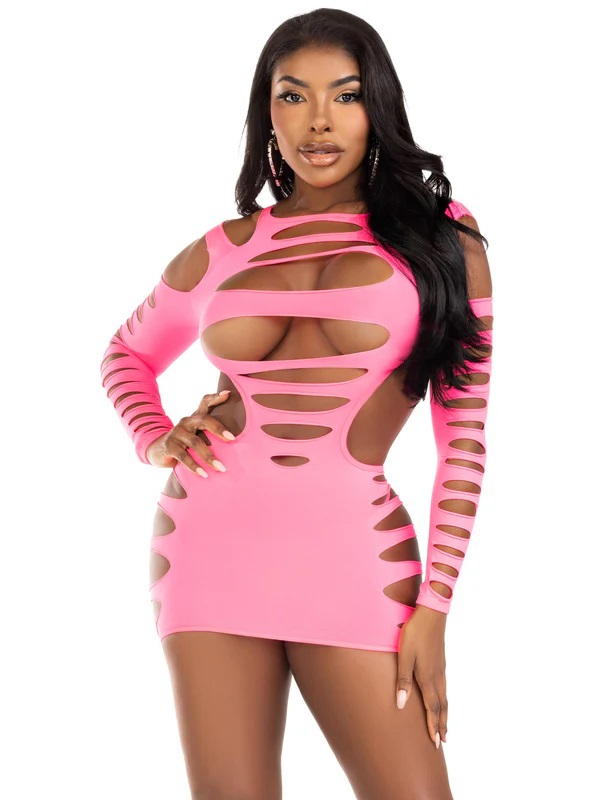 Hits Different Shredded Dress - Pink
