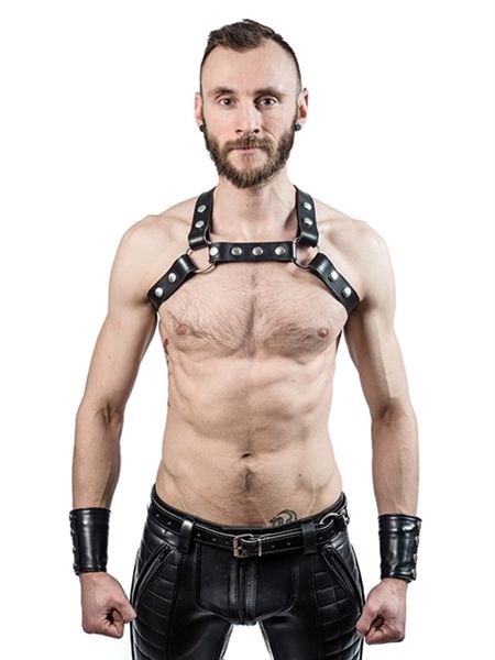 Leather X-Back Harness - Black - L/XL