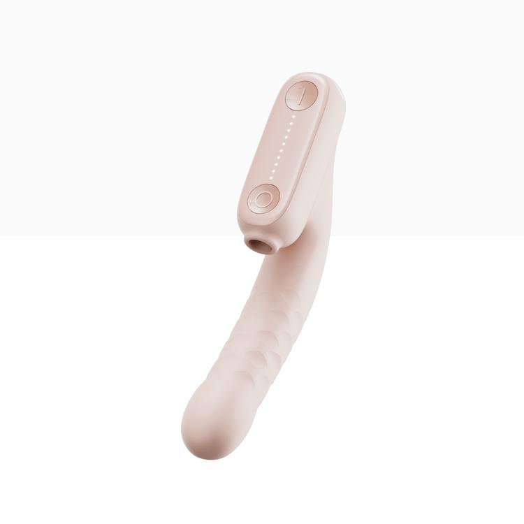 Thrusting Vibrator W Suction #7 - Flesh Pink