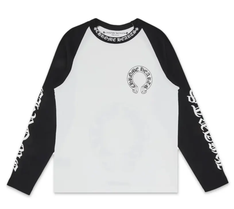 Chrome Hearts Horseshoe Baseball Shirt White/Black