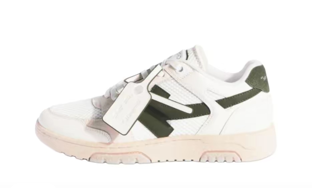 OFF-WHITE Slim Out Of Office Sneakers In White-military Green