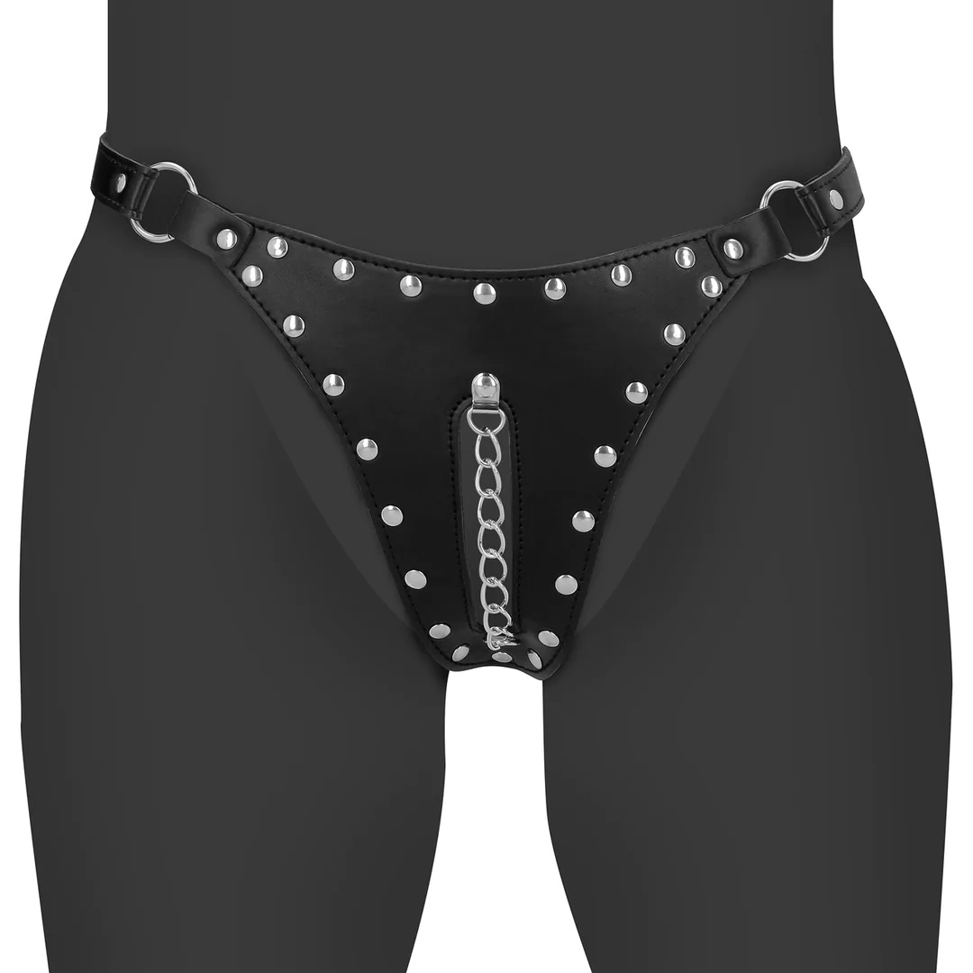 Xtreme Chastity Thong W Chain - Black