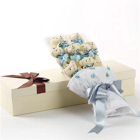 Blue Bear Bouquet 9 Gift Boxes