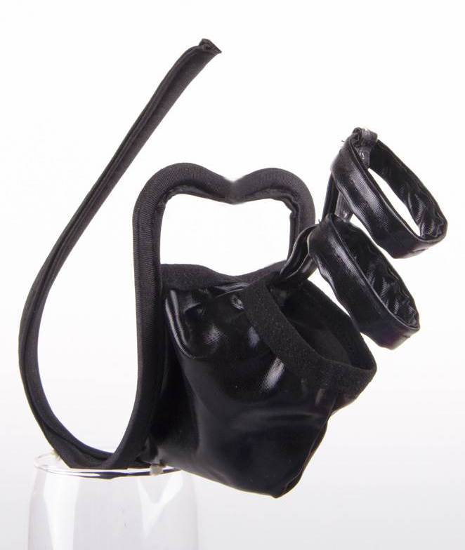 Male C-String Harness - Black