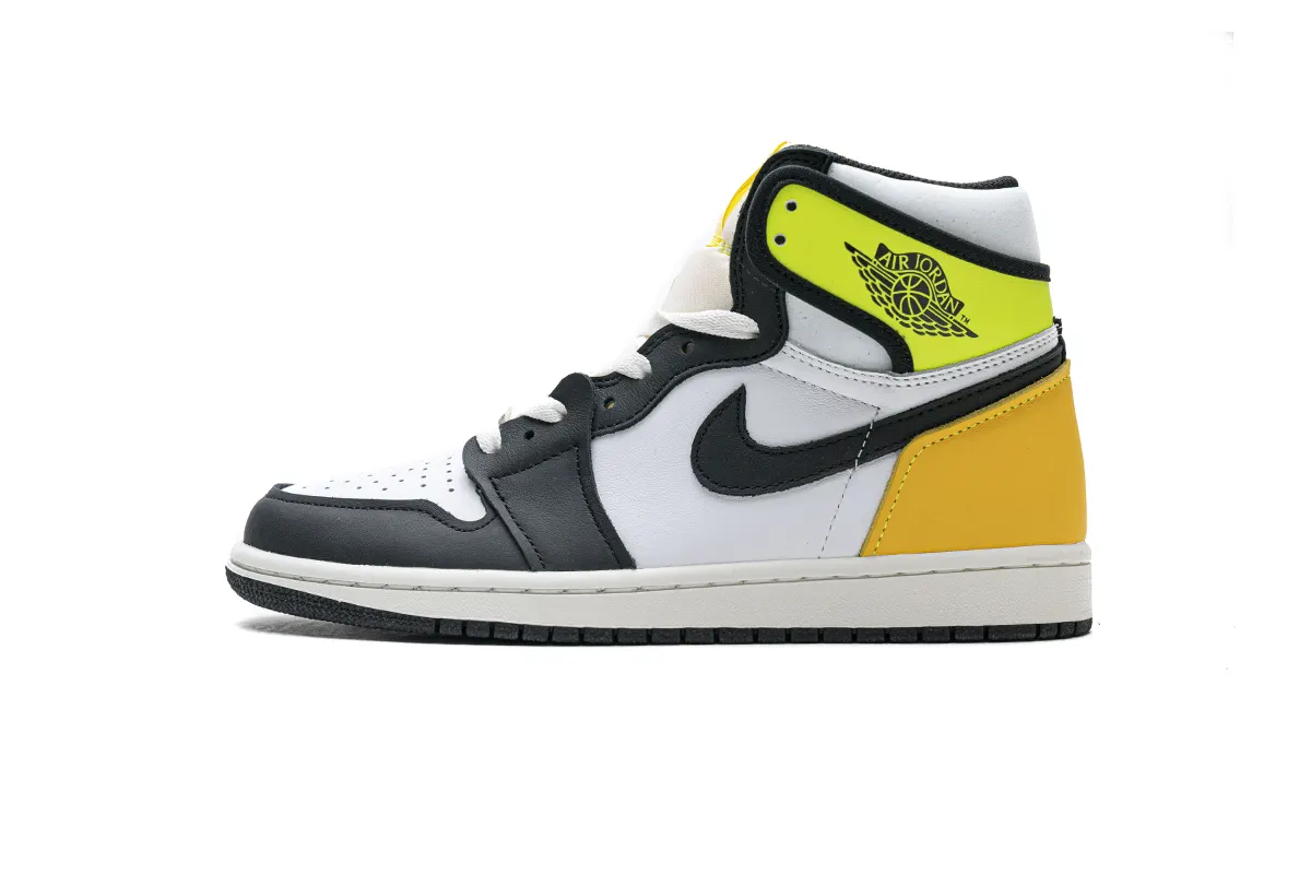 Air Jordan 1 Retro High White Black Volt University Gold 555088-118