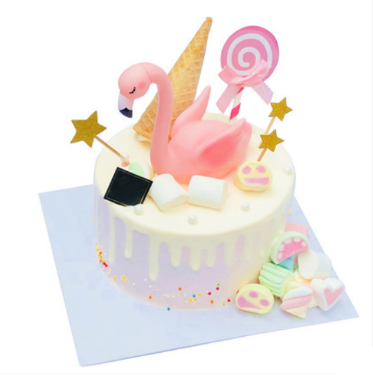 Internet celebrity flamingo cake A