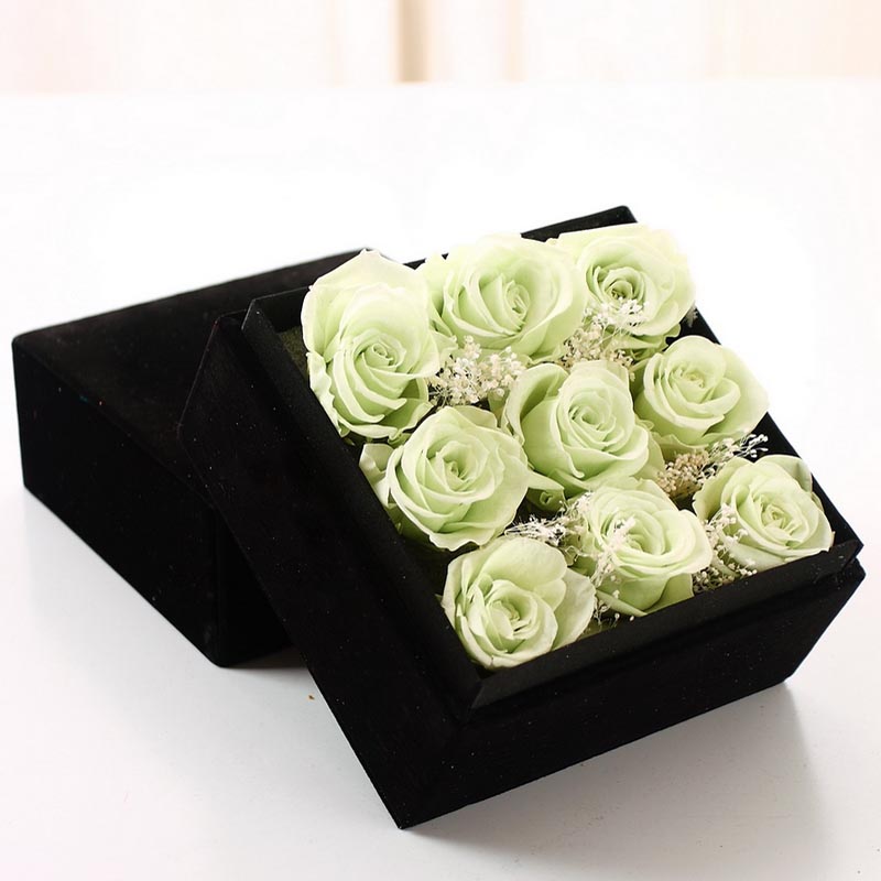 Preservation flowers-Nine green roses