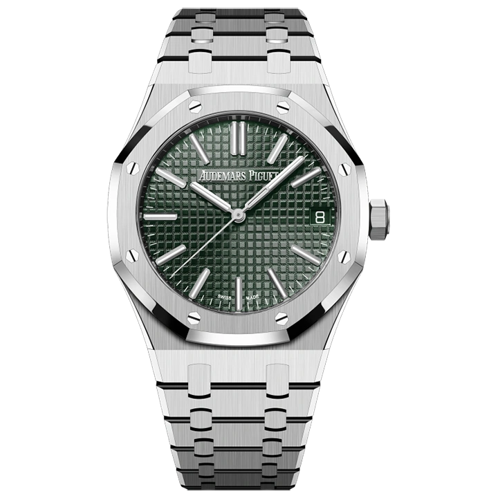 ROYAL OAK SELFWINDING  50TH ANNIVERSARY  Ref. 15510ST.OO.1320ST.04 This 41 mm Royal Oak Selfwinding in stainless steel sports