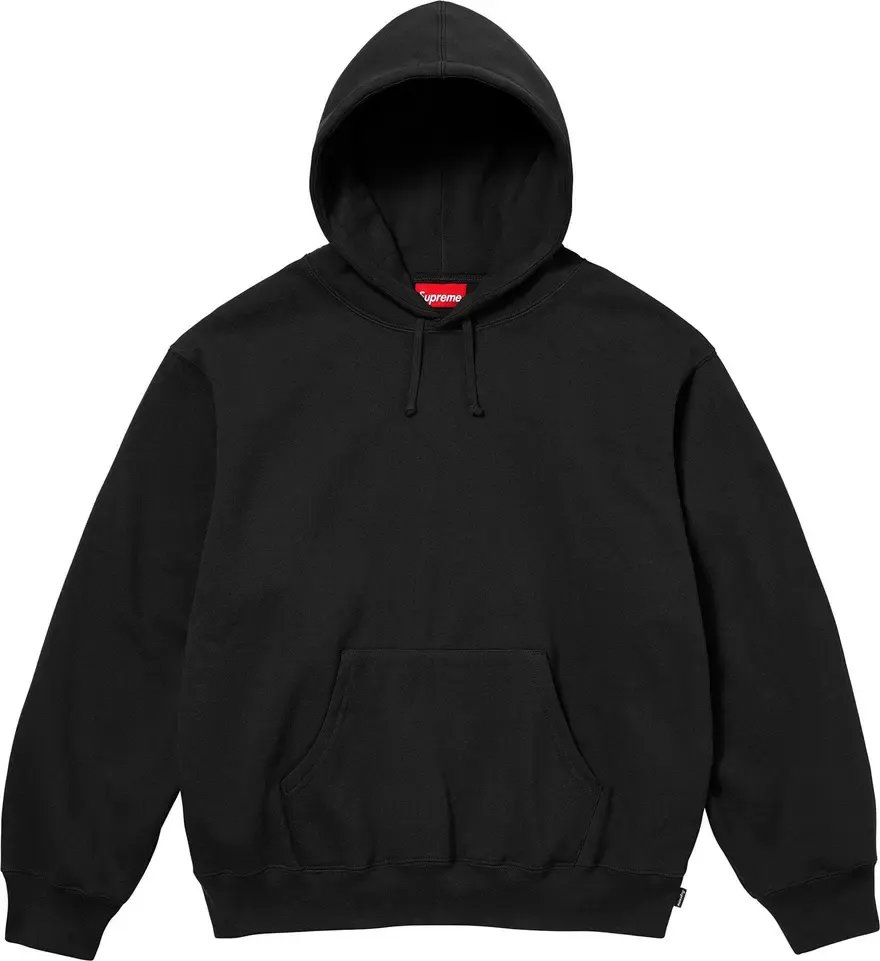 Supreme Satin Applique Hooded Sweatshirt Black