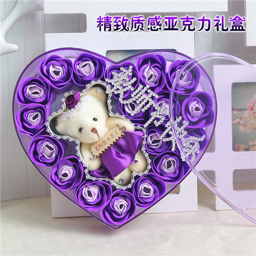 18 soap flowers teacher's purple