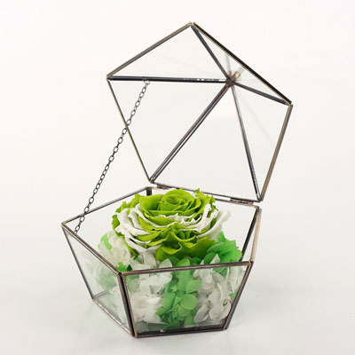 Five-star glass flower room Single green