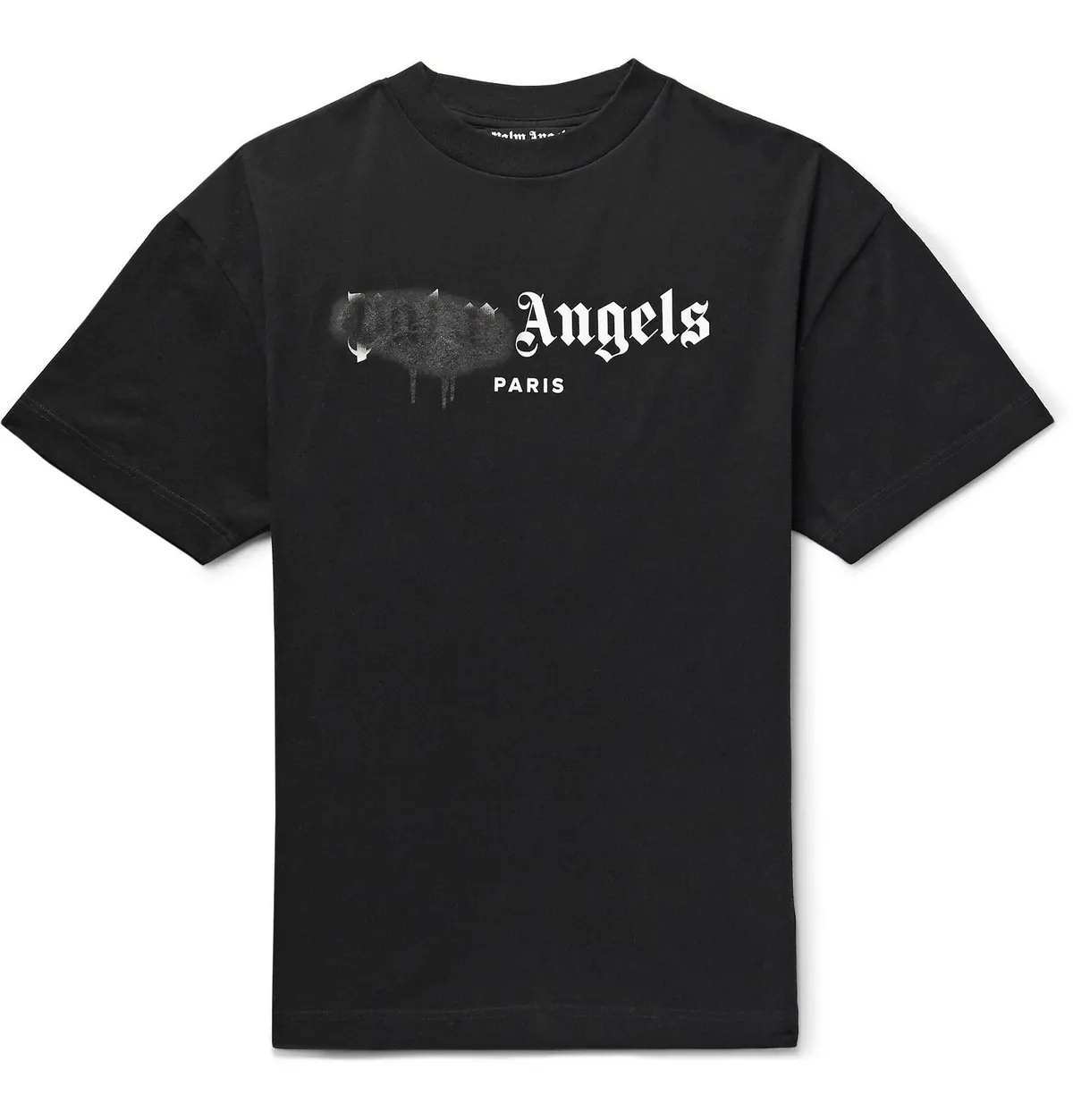 Palm Angels Paris Sprayed Logo T-Shirt ‘Black/Black’