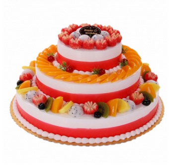Three-layer fruit cake