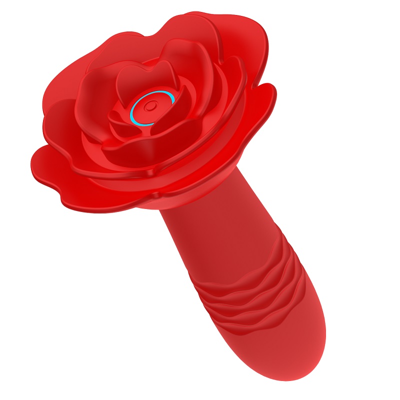 Rose Thrusting Vibro Plug - Red