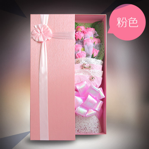 Soap flower gift box single pink