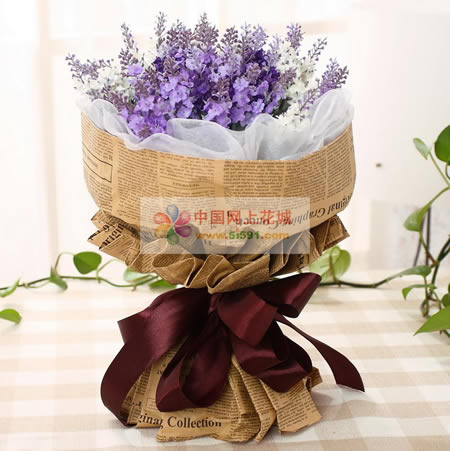Simulated flowers holding flowers Embrace happiness