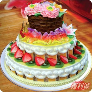 3-layer fresh milk fruit cake