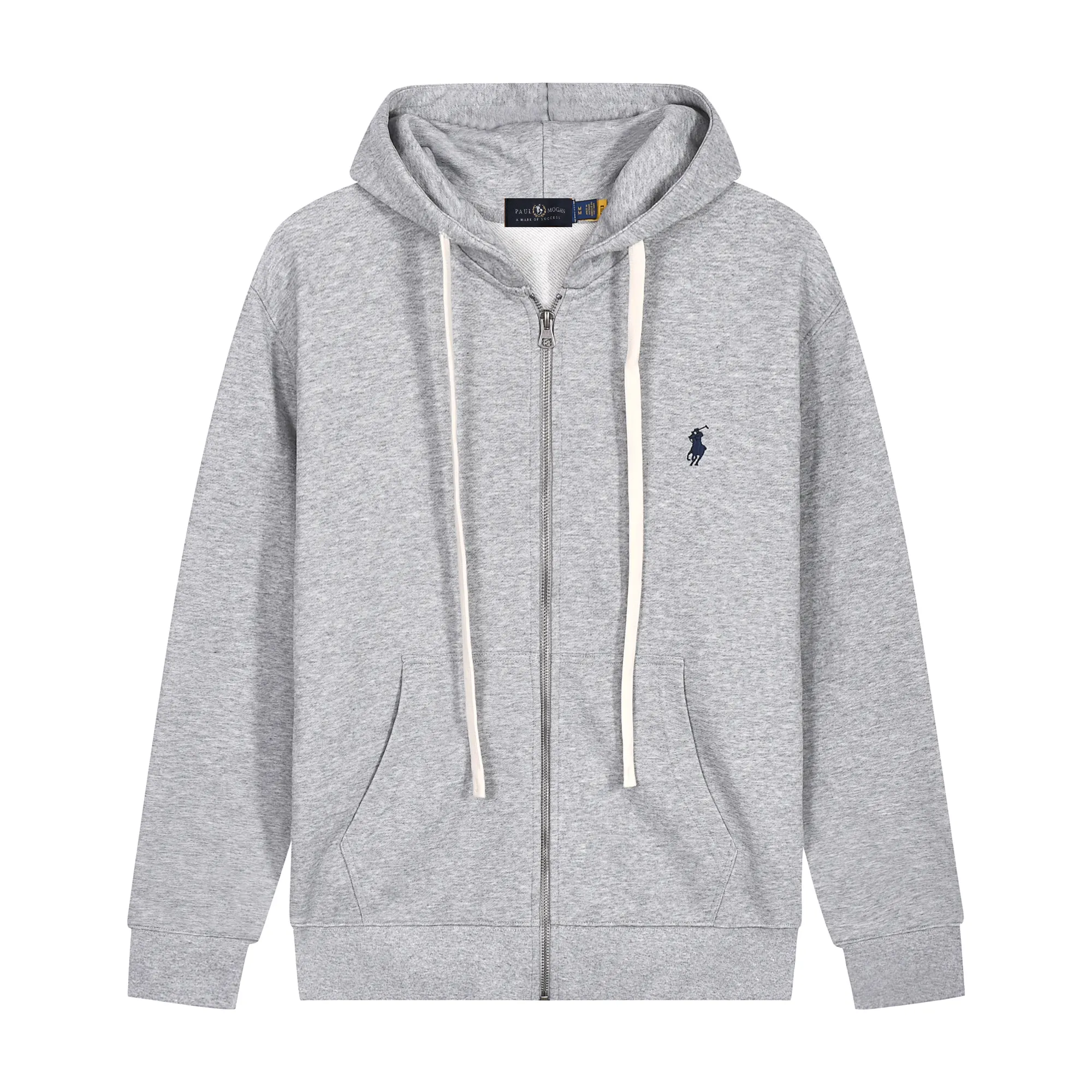Polo Ralph Lauren Men’s Double Knit Full-Zip Hoodie Sweatshirt Grey