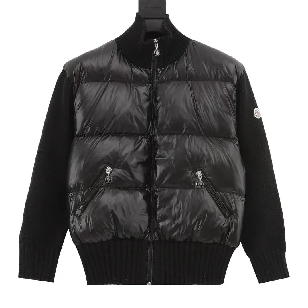 Moncler Filled Bomber Wool Down Jacket Black