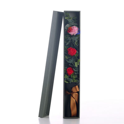 Soap Flower - 1 rainbow 2 red roses