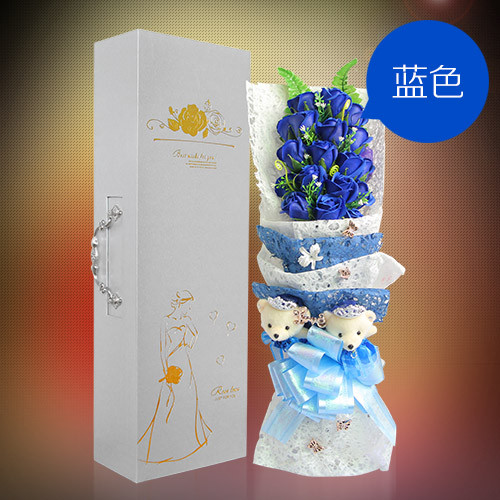 19 blue soap flower gift box