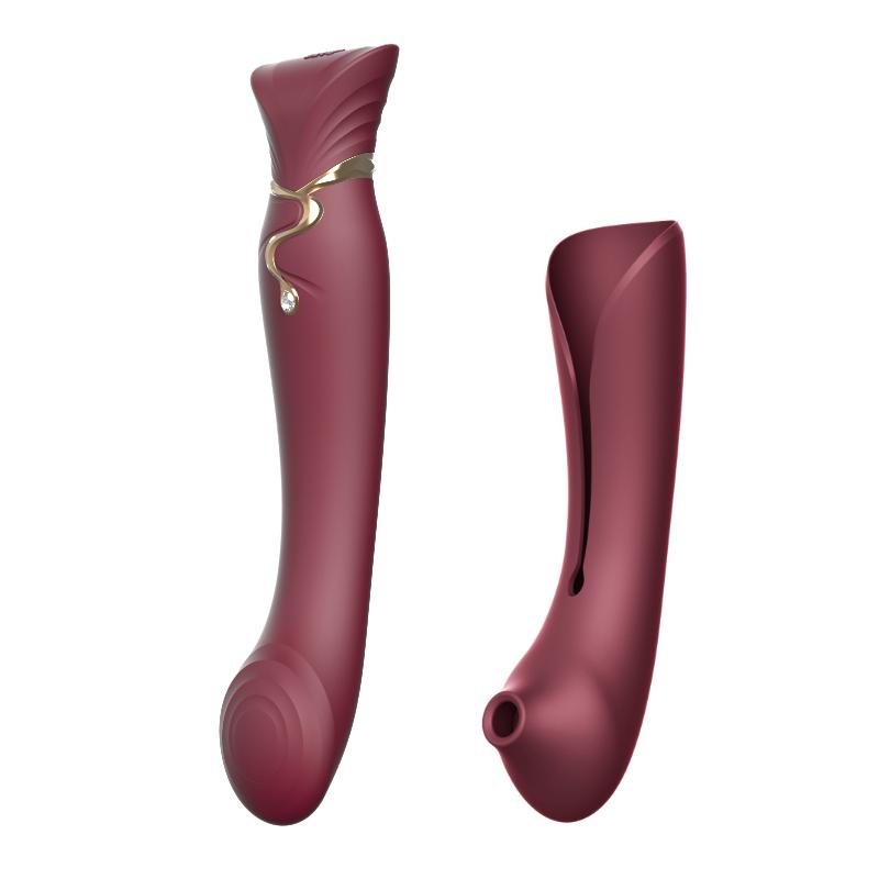 Queen APP Heating Vibro Set - Wine Red