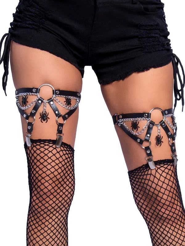 Spider O-Ring Garter - Black