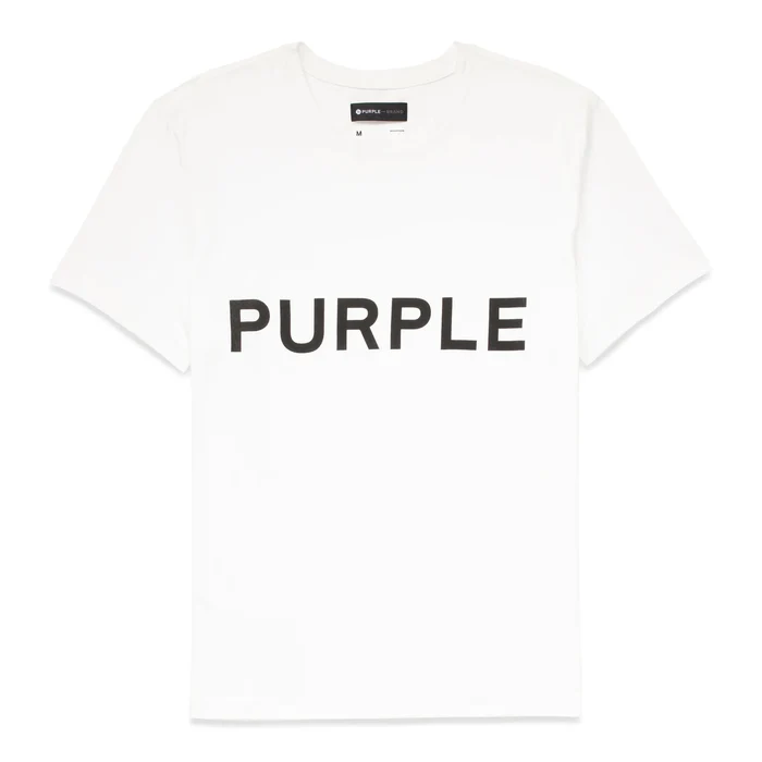 Purple Brand Wordmark Tee White
