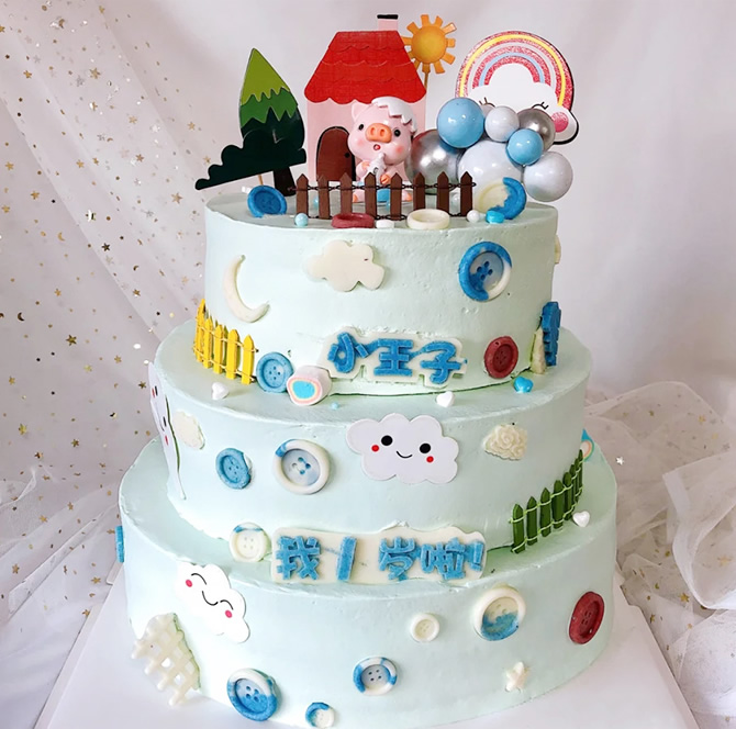 Three-layer children's cake F style