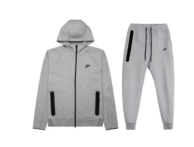 Nike Sportswear Tech Fleece Full-Zip Hoodie & Joggers Set Dark Heather Grey/Black