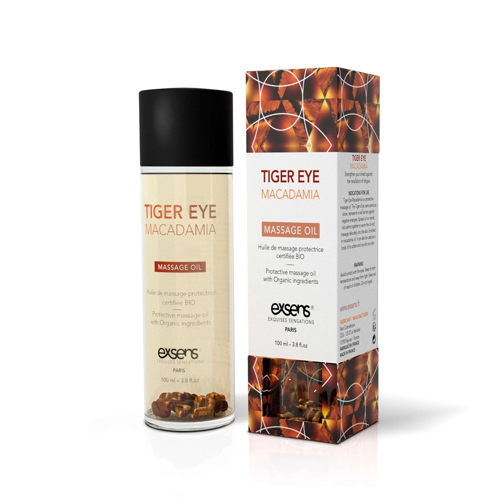 Tiger Eye Macadamia Massage Oil W Gemstones - 100ml