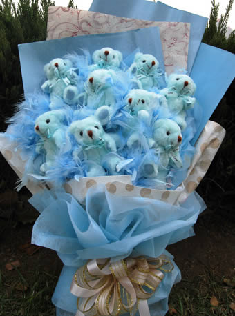 Cartoon bouquet - Snuggle with each other