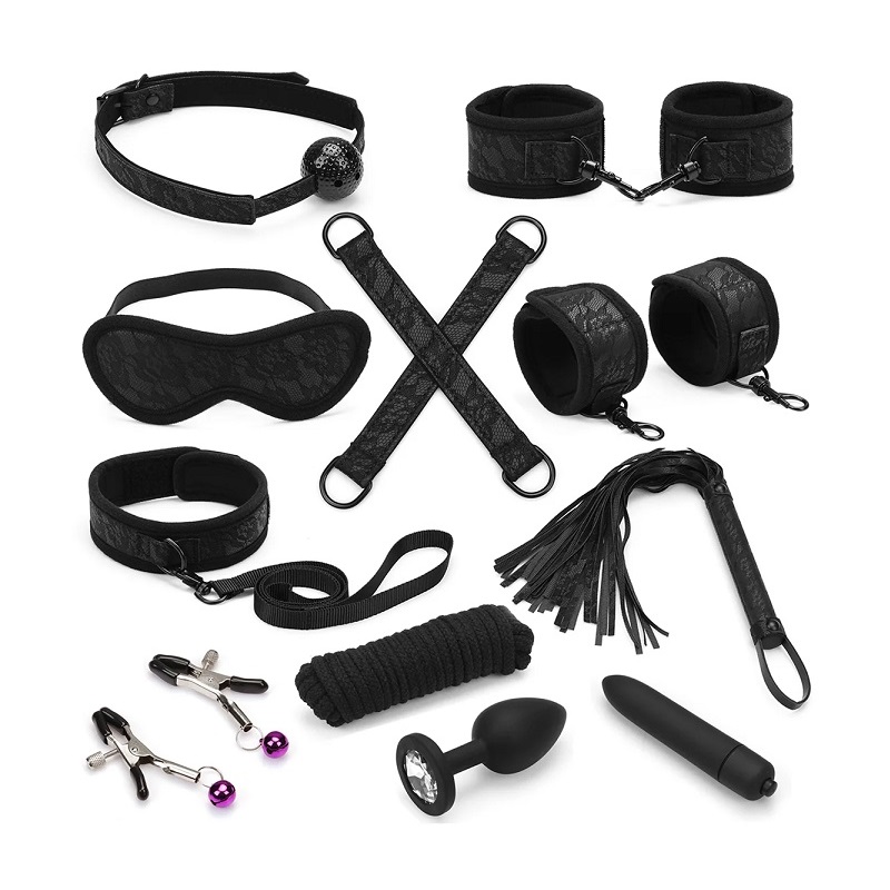 Lace Bondage Kit 11pcs - Black