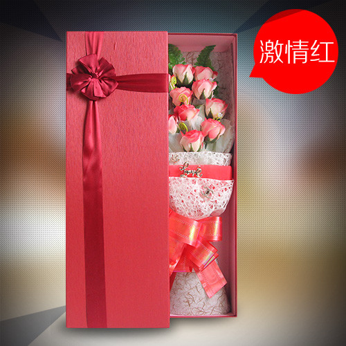 Soap flower gift box is fresh and light red