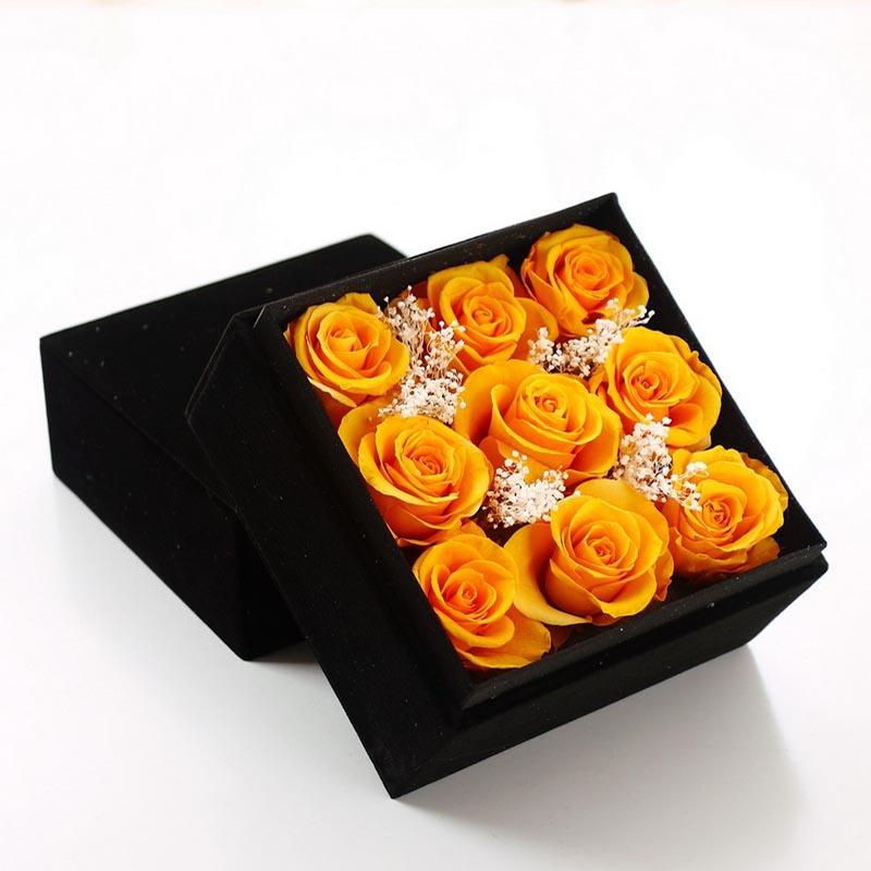 Preservation flowers-Nine Yellow Roses