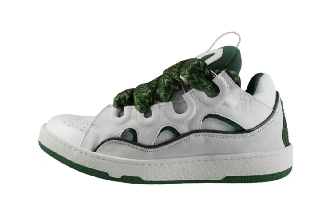 Lanvin Curb Sneakers White green