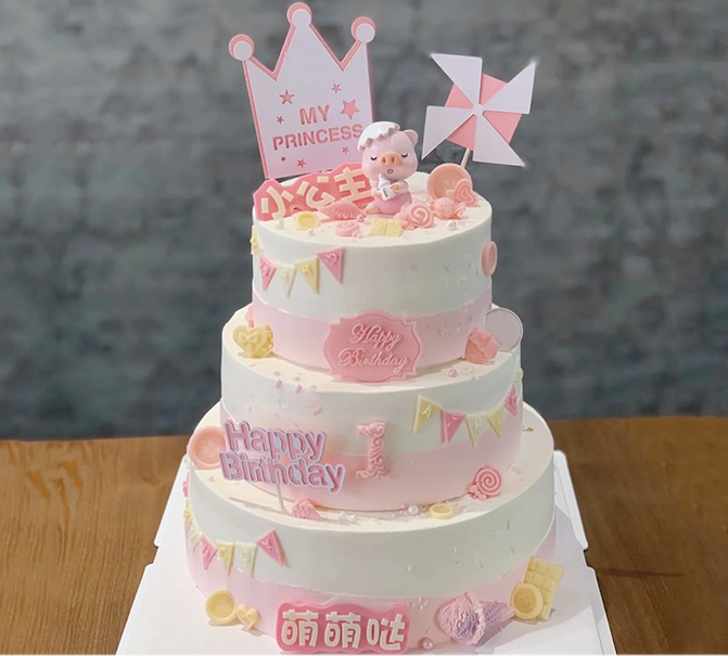 Three-layer children's cake E-type