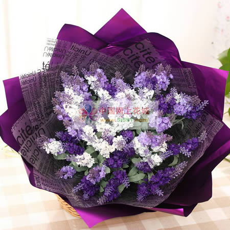Simulated flower holding flowers surrounded by happiness