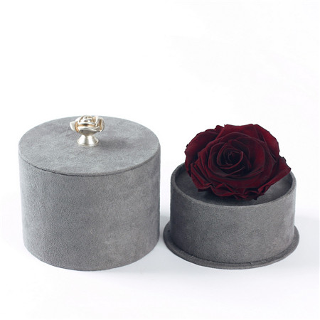 Grey box dark red rose