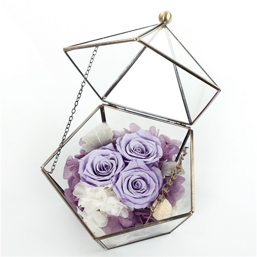Preserve flowers five-star glass flower room purple
