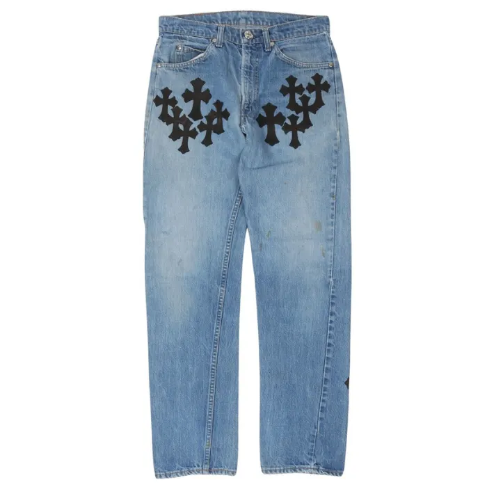 Chrome Hearts Levi’s Cross Patch Jeans – Blue