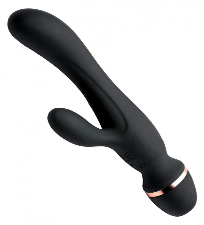 Shegasm Supreme 3-in-1 Silicone Stimulator - Black