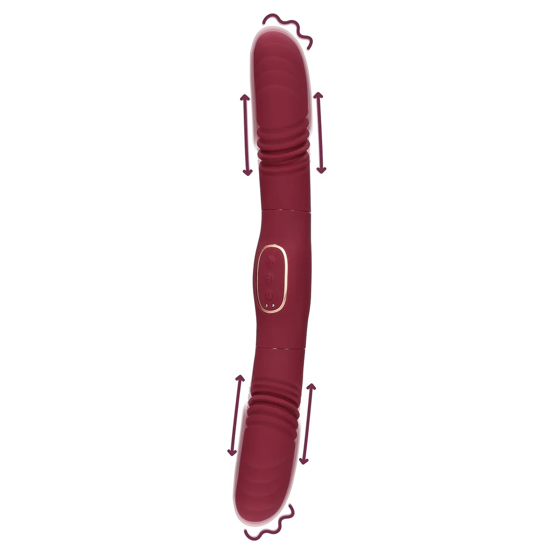 Double Sided Thrusting Vibrator - Red