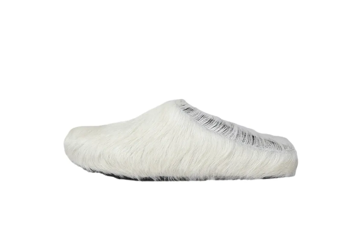 Marni Long hair Calfskin Fussbett Sabot White SBMR000600P412200W02