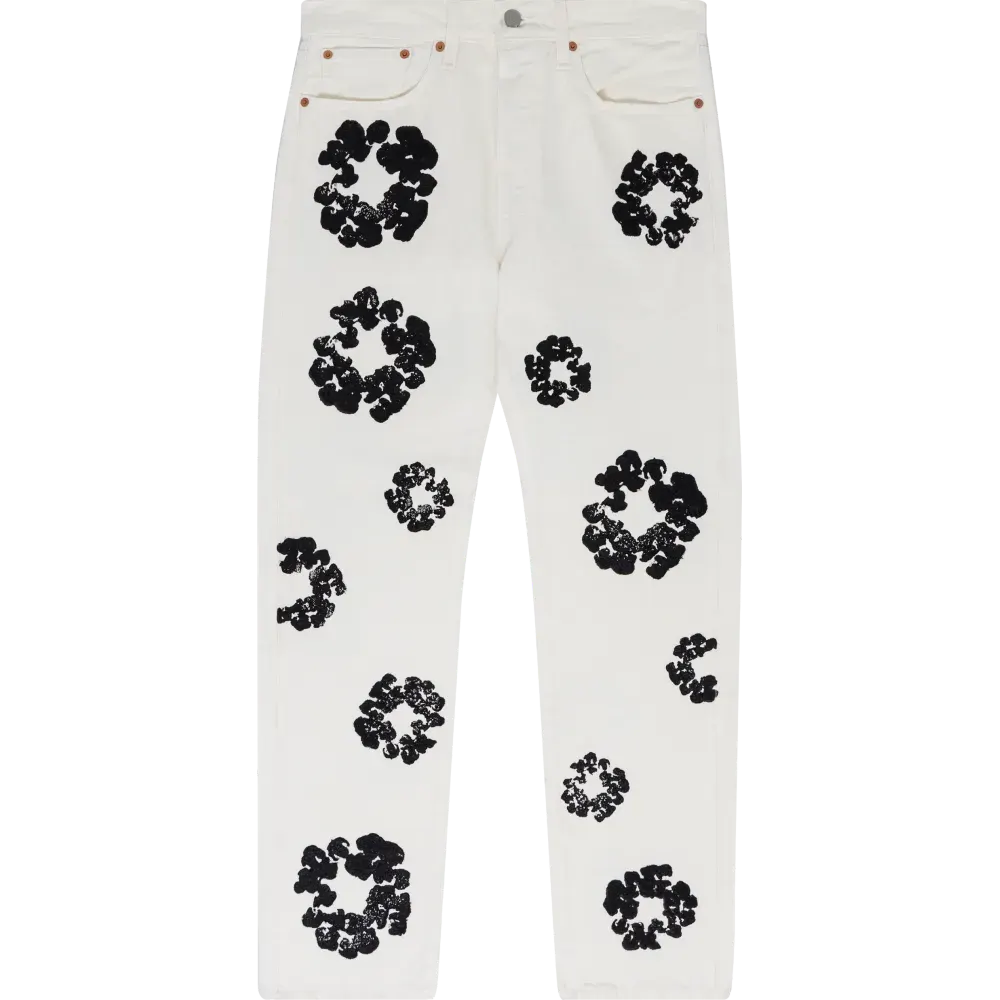 DENIM TEARS THE COTTON WREATH JEAN WHITE